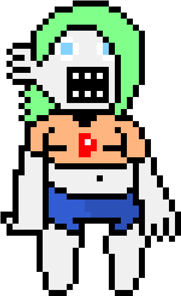 Pixelated_ Megaman_ Character_ Sprite PNG