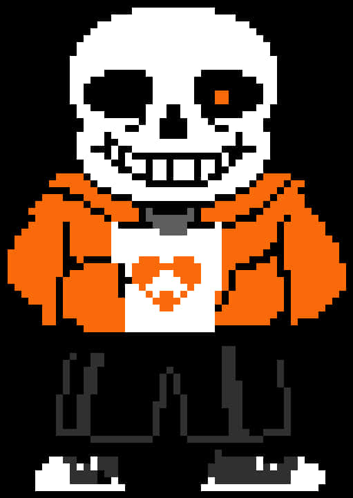 Pixelated_ Sans_ Character_ Undertale PNG