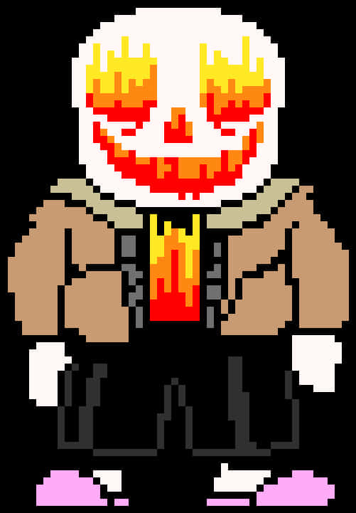 Pixelated_ Skeleton_ Character PNG