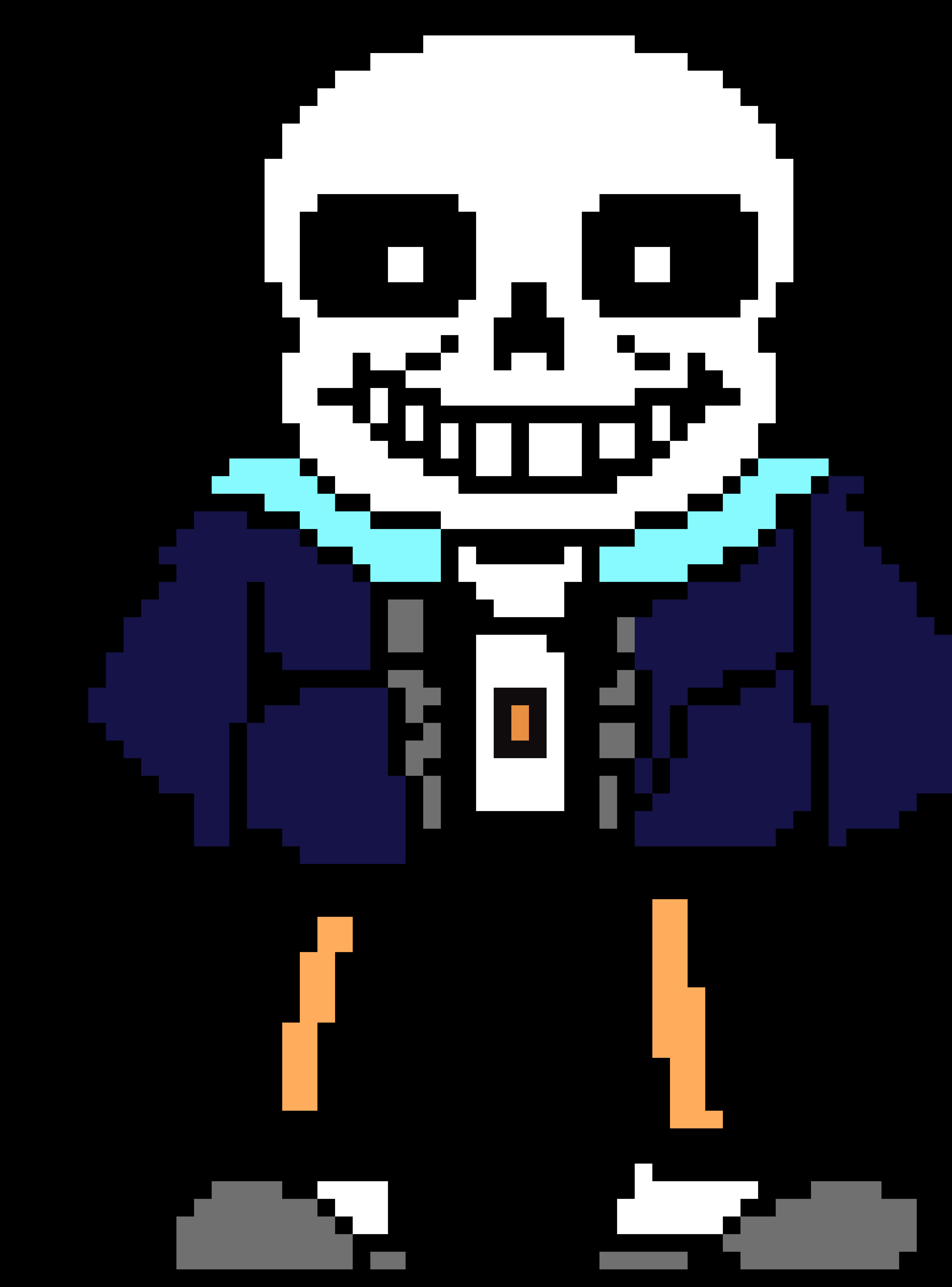 Pixelated_ Skeleton_ Character_ Sans PNG