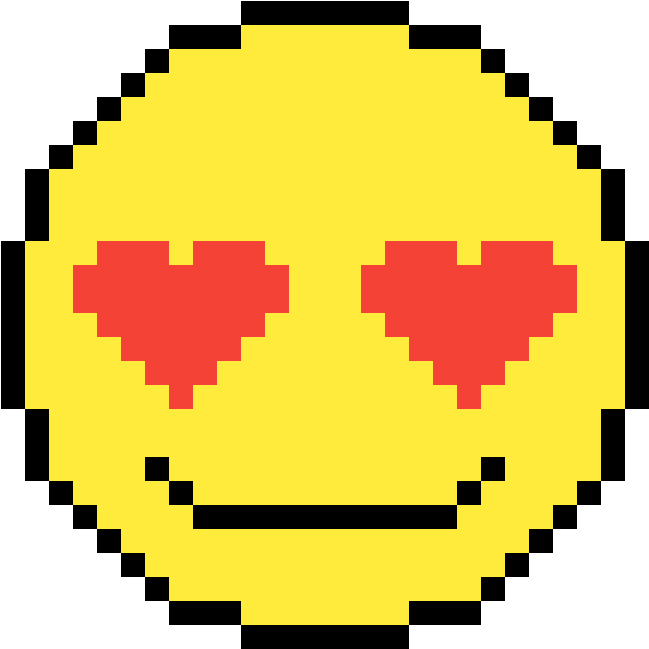 Pixelated_ Smiley_ Face_with_ Heart_ Eyes PNG