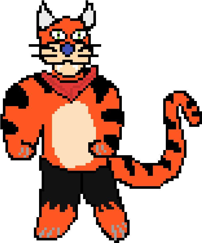 Pixelated_ Tiger_ Character_ Art PNG