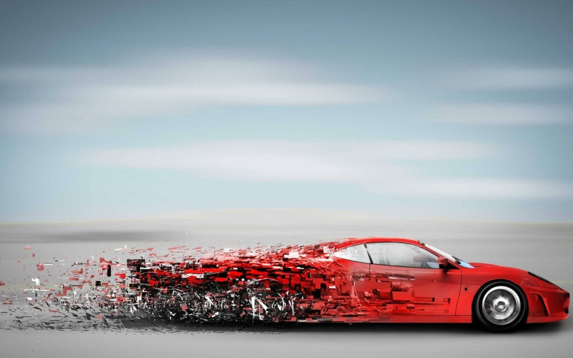 Pixelating Car Art Concept
