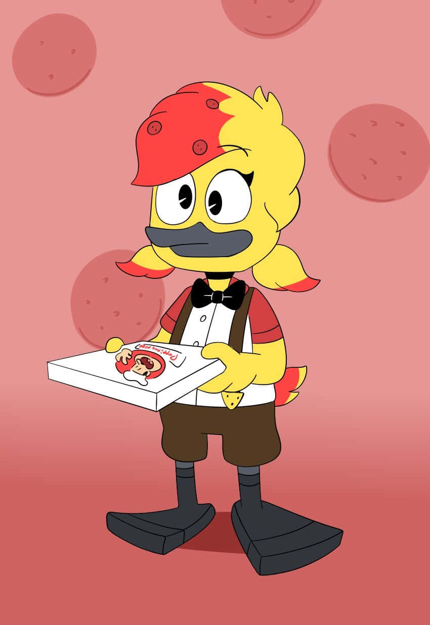 Pizza Delivery Duck Character Wallpaper