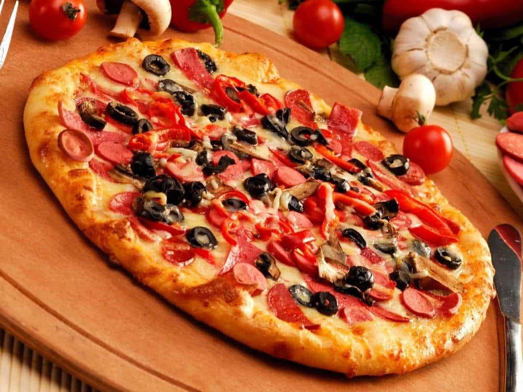 Enjoying a Delicious Pizza From Pizza Hut