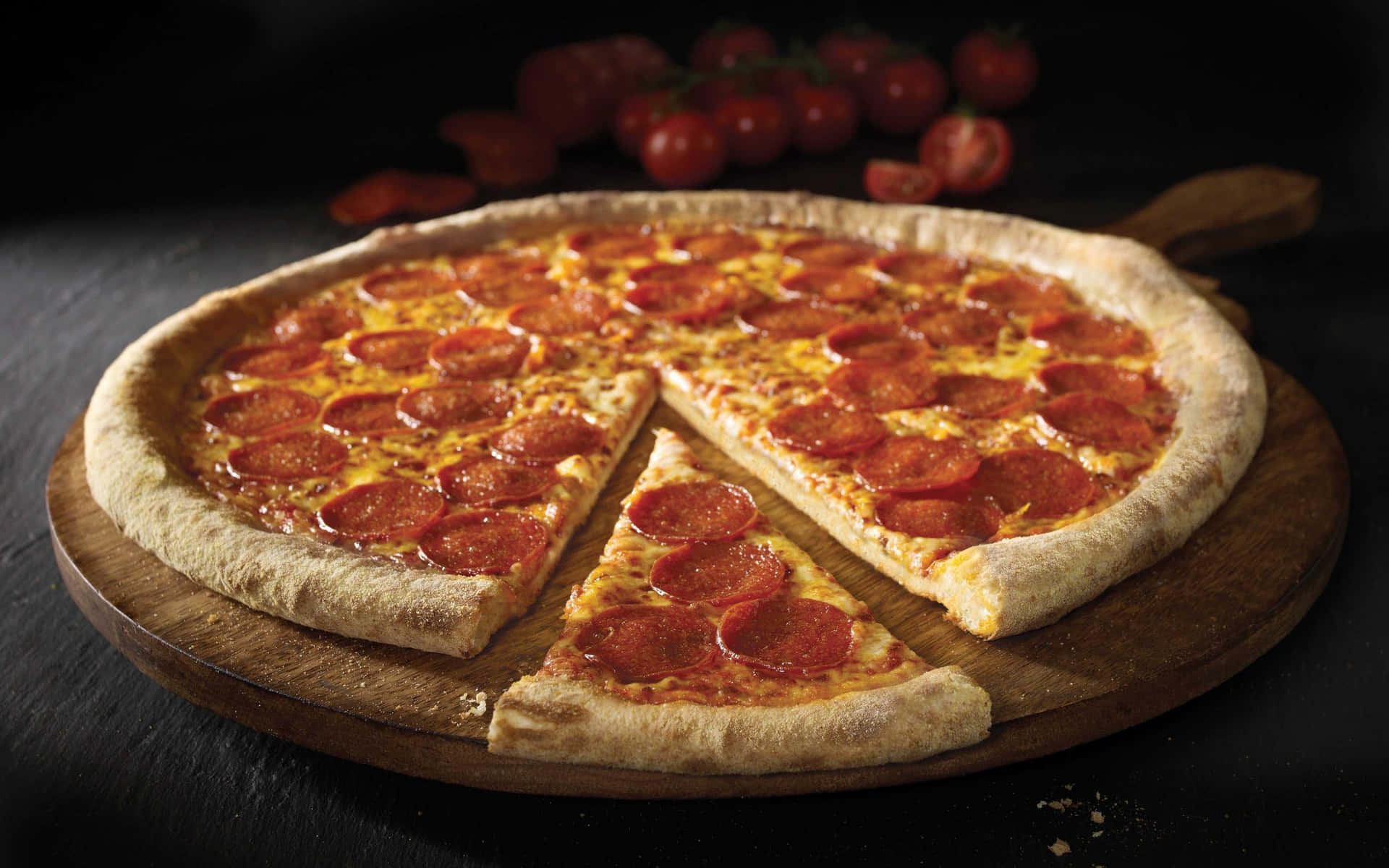 Enjoy a delicious hot slice of Pizza Hut!