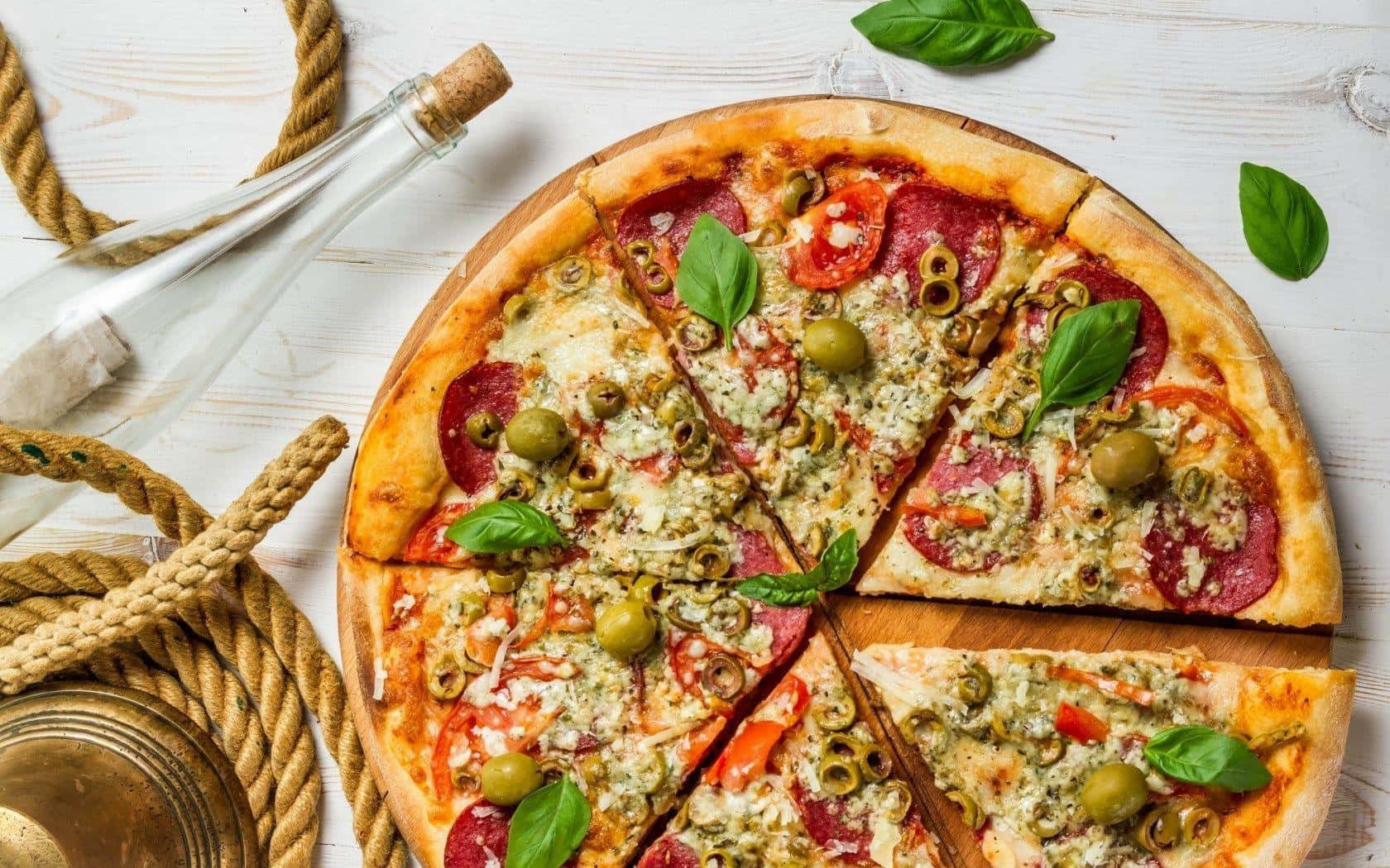 Enjoy a delicious slice of Pizza Hut pizza!