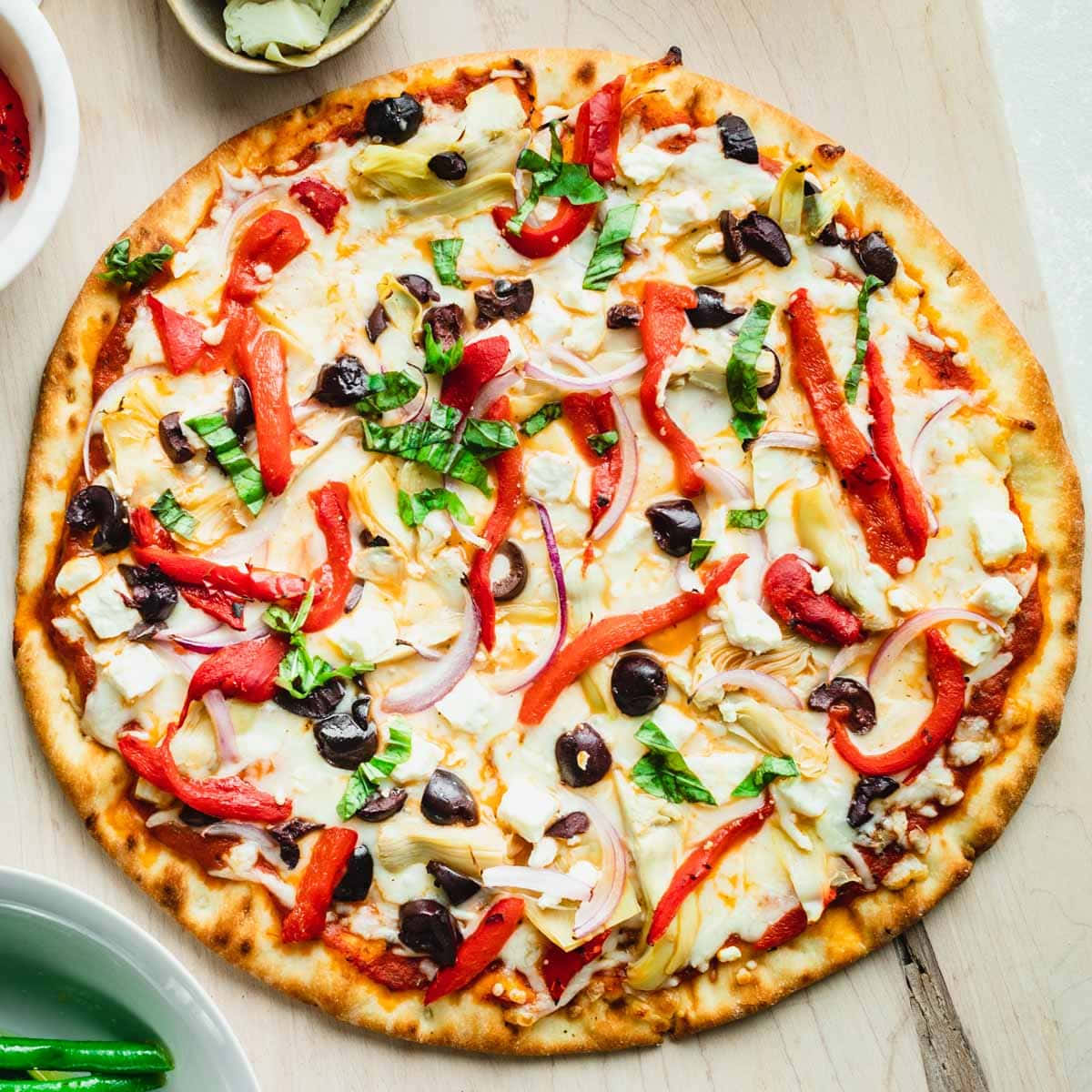 Pizza With Cheese And Vegetables Picture