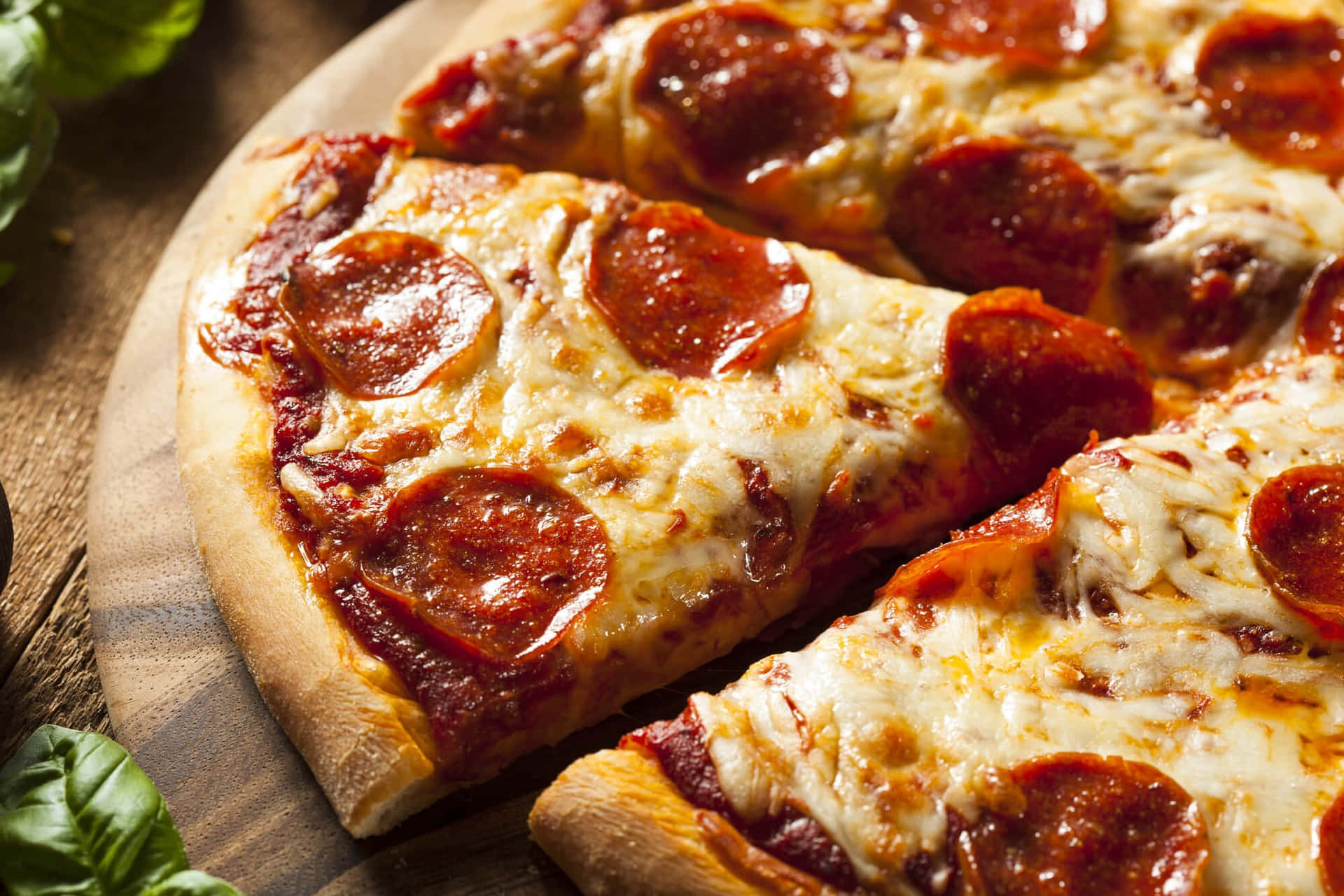 Pizza Slice With Cheese And Pepperoni Close-up Picture