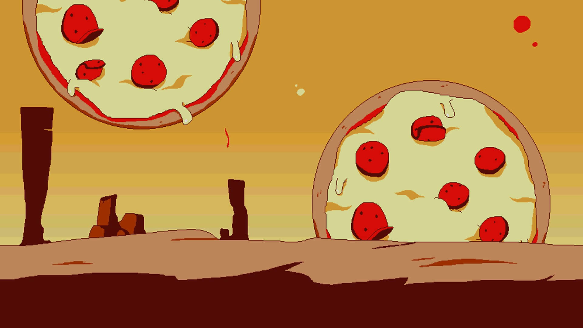 Pizza_ Planets_ Cartoon_ Style Wallpaper