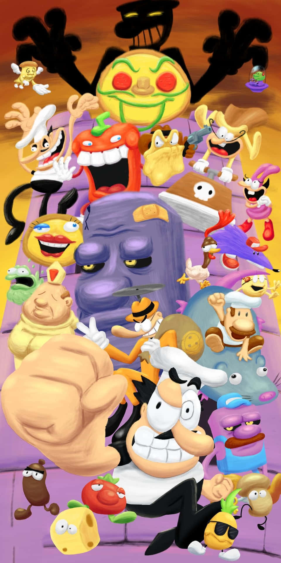 Pizza Tower Character Collage Wallpaper