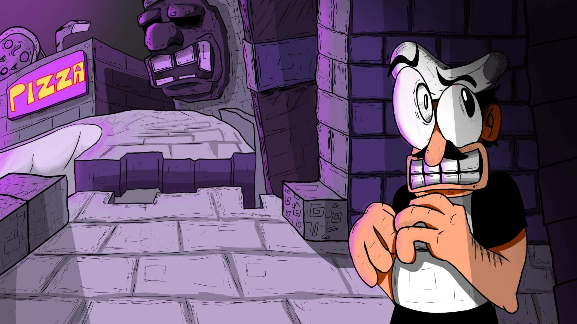Pizza Tower_ Character_ Frightened Wallpaper