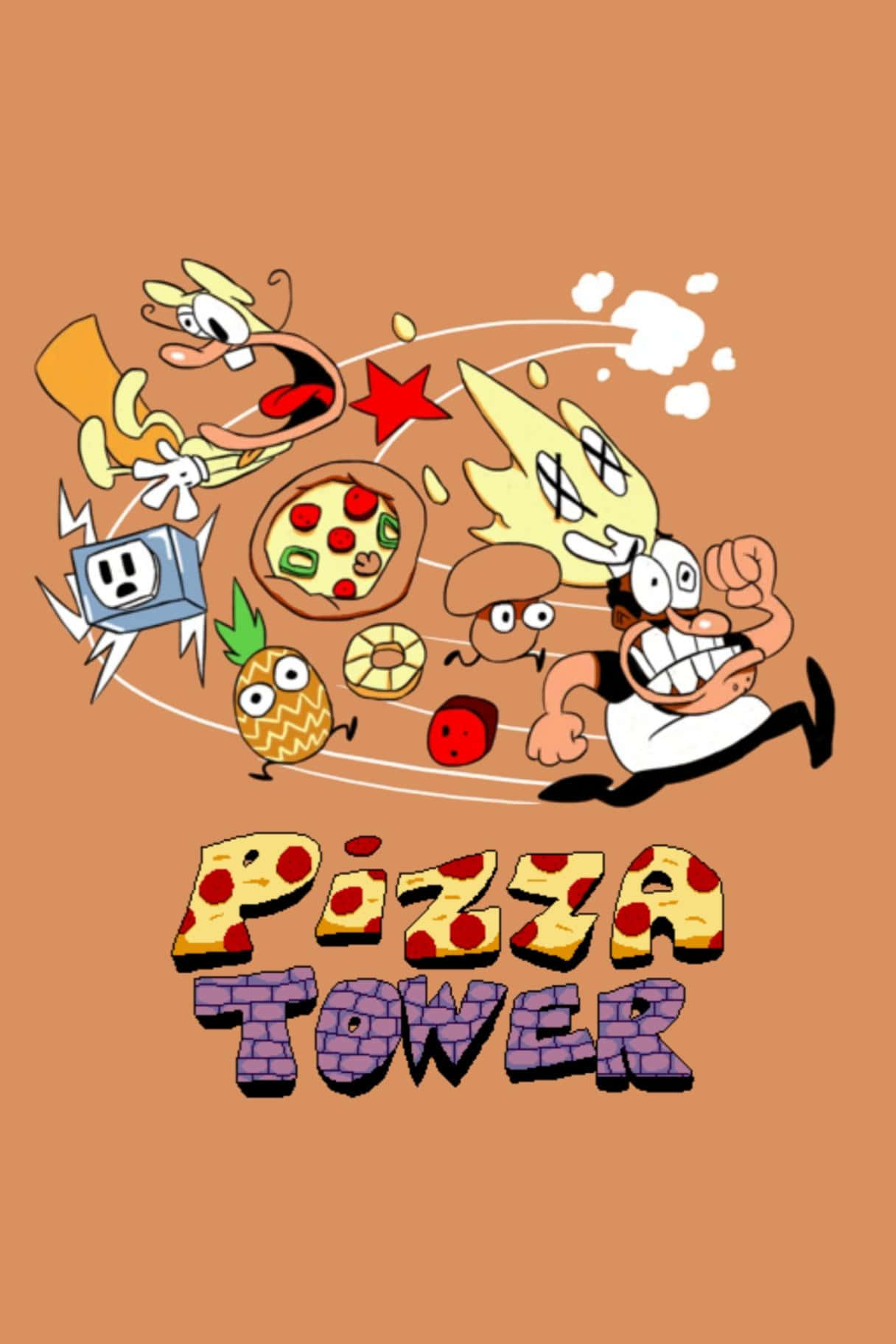 Pizza Tower Characters Chaos Wallpaper