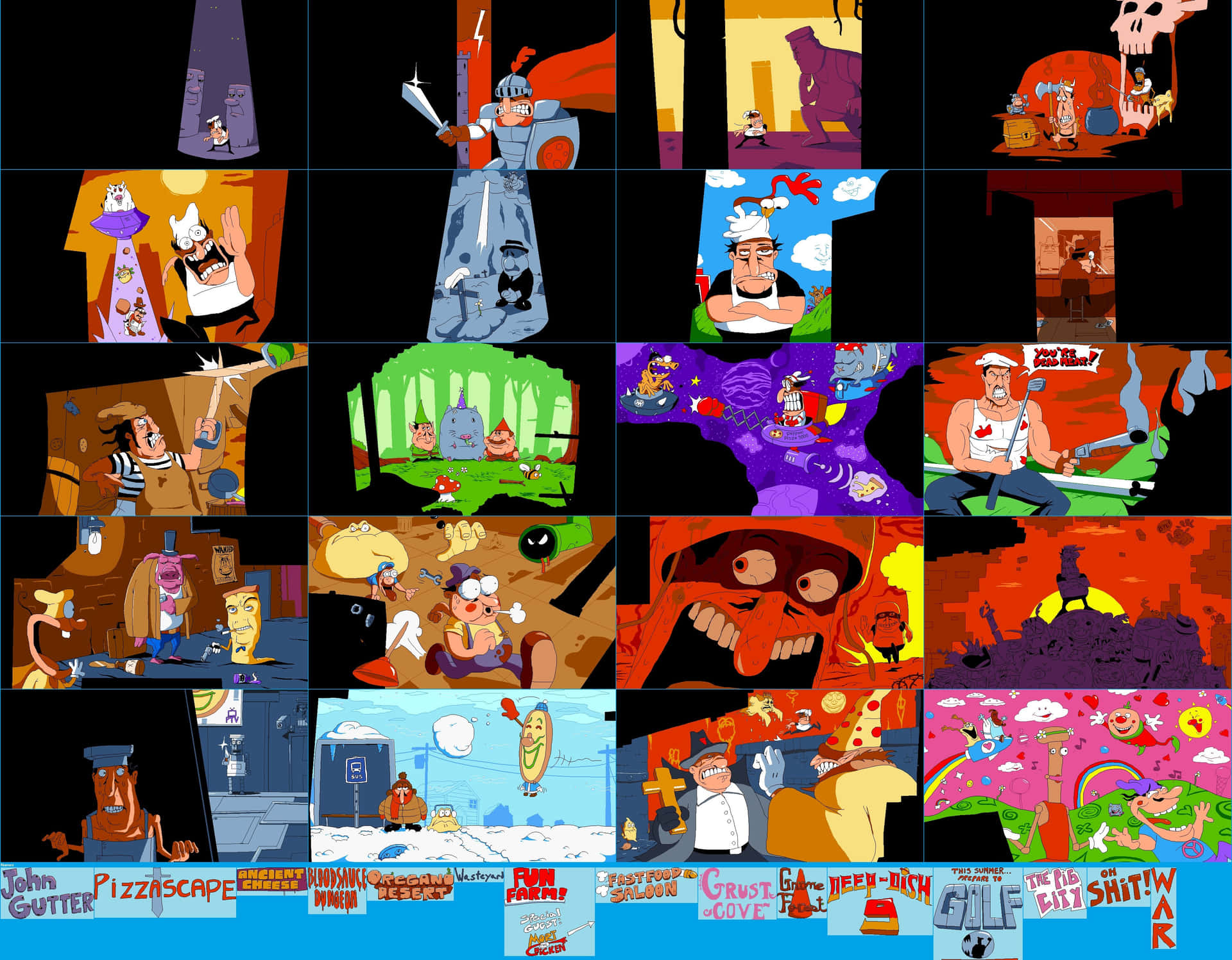 Pizza Tower Game Collage Wallpaper