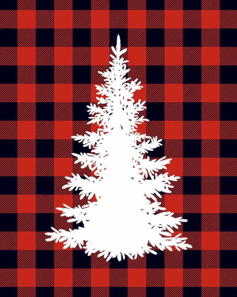 Red Plaid Background And Christmas Tree Background