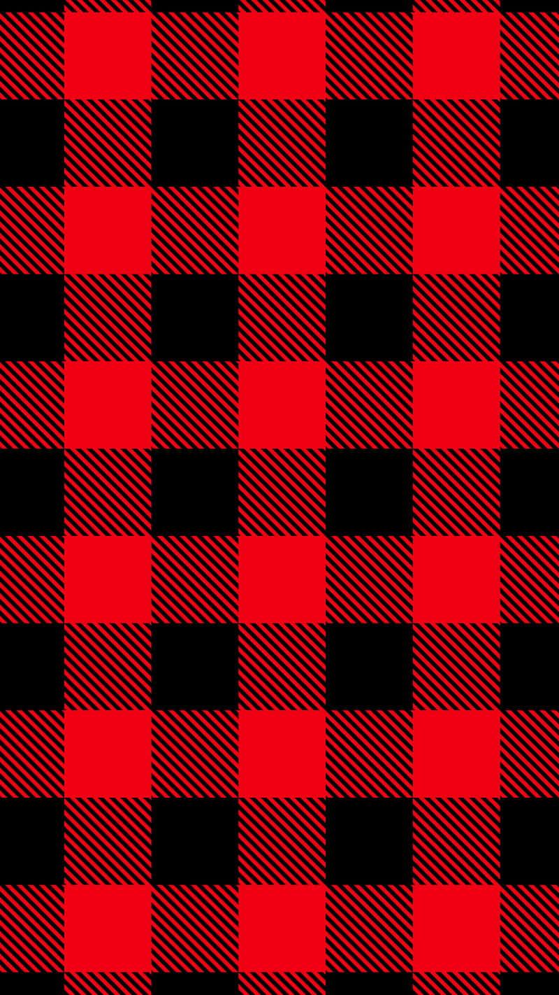 Portrait Red And Black Plaid Background