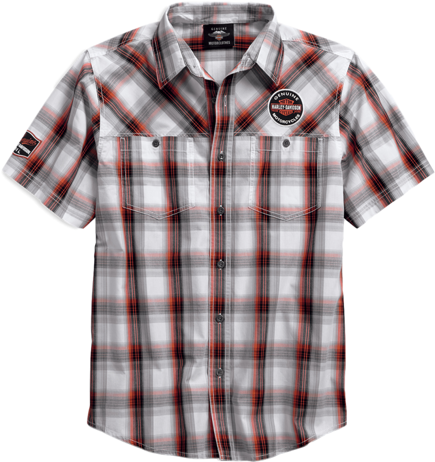 Plaid Short Sleeve Shirt PNG