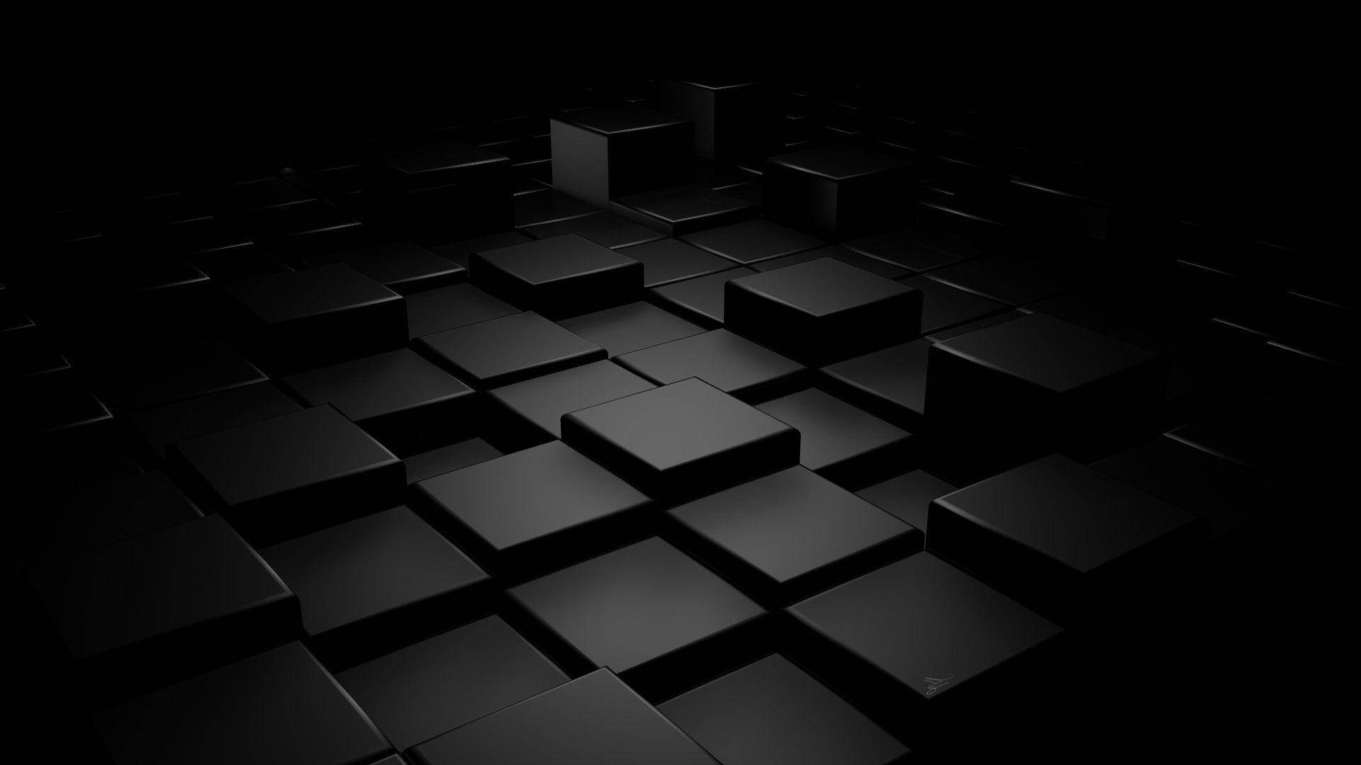 Plain Black Cubes Wallpaper