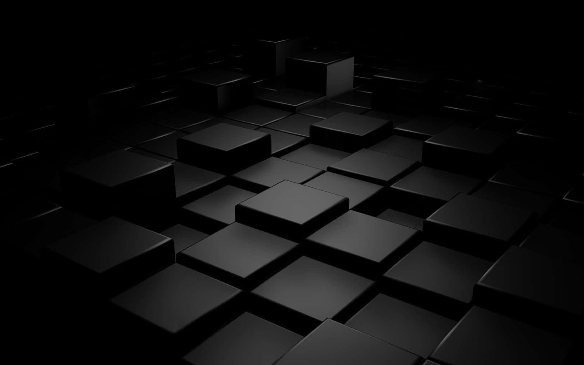 Plain Black Desktop Cubes Wallpaper