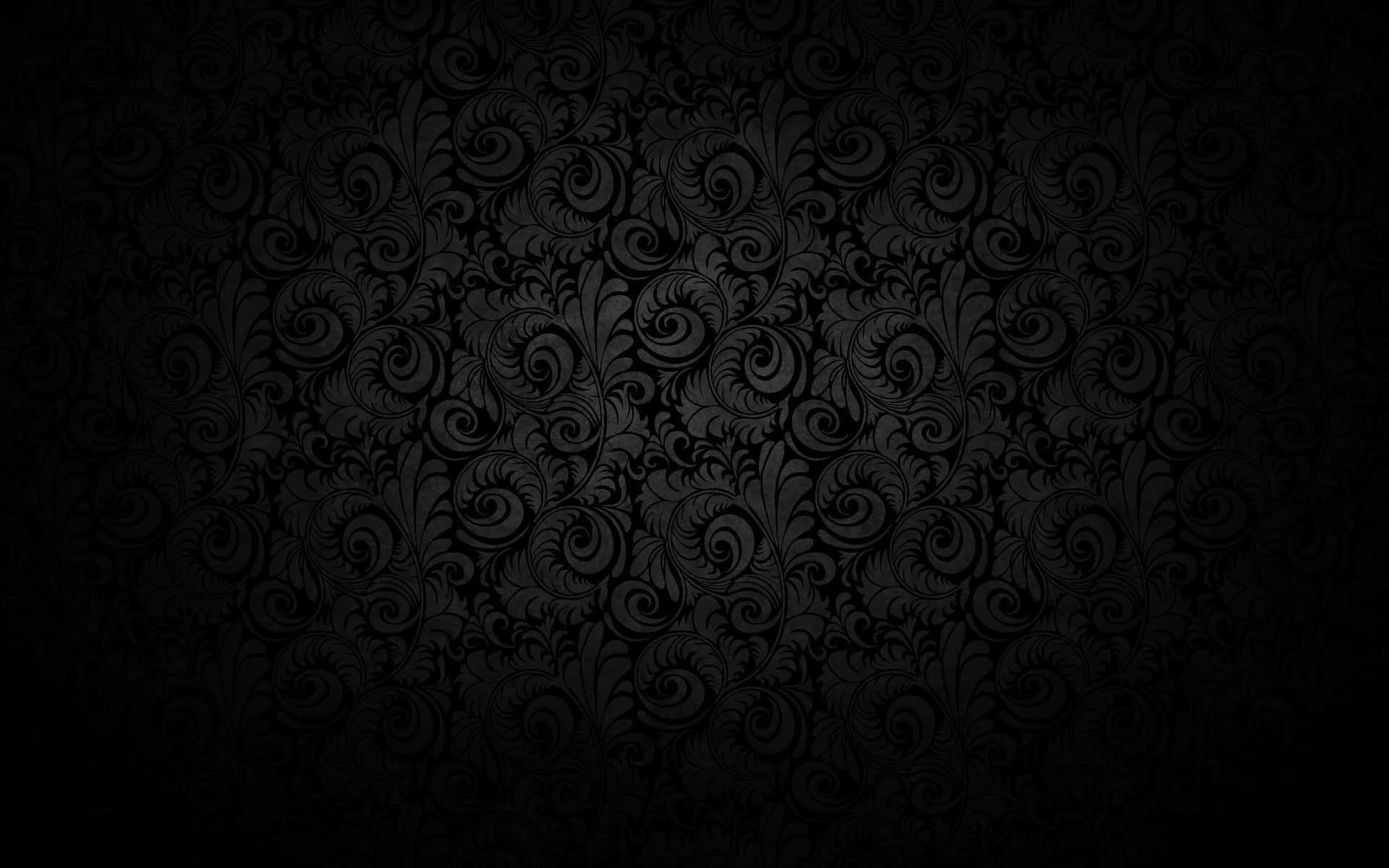 Plain Black Desktop With Swirling Leaves Wallpaper