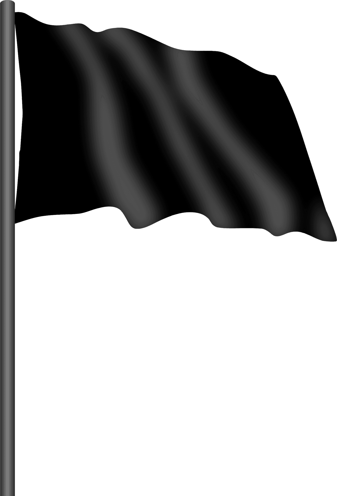 Plain Black Flag Waving PNG