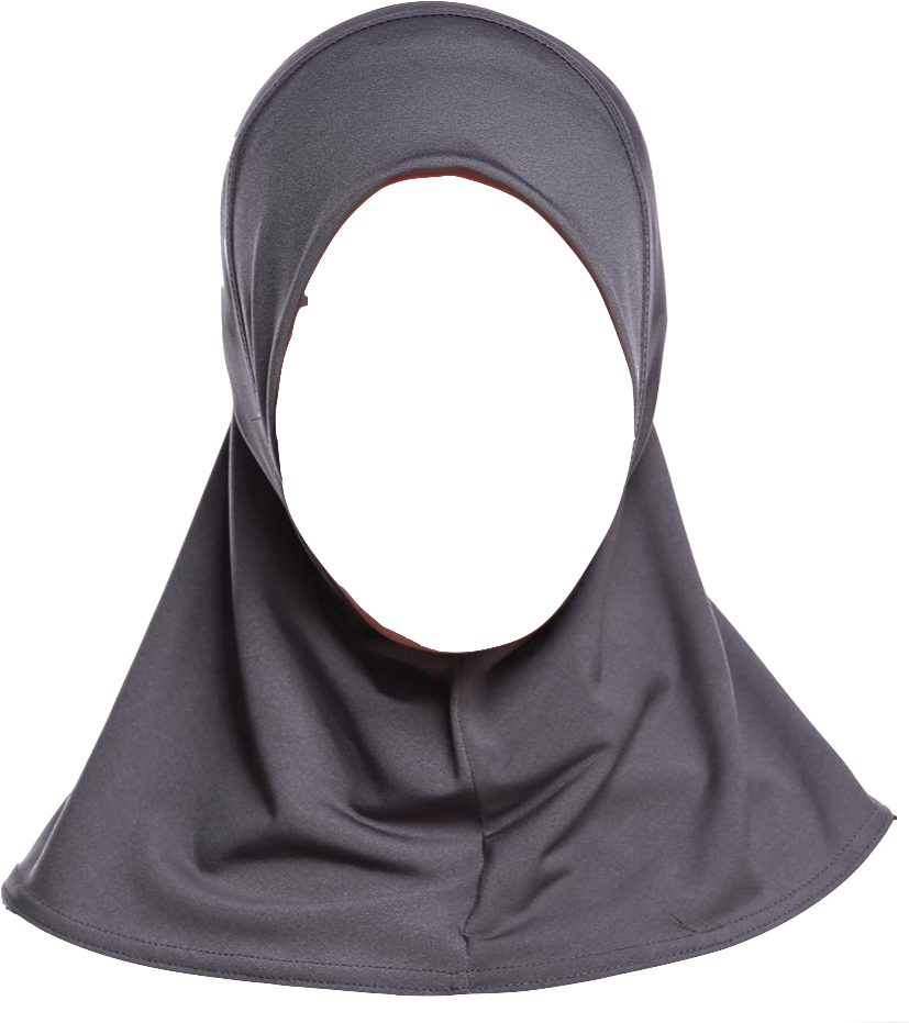 Plain Black Hijab Headscarf PNG