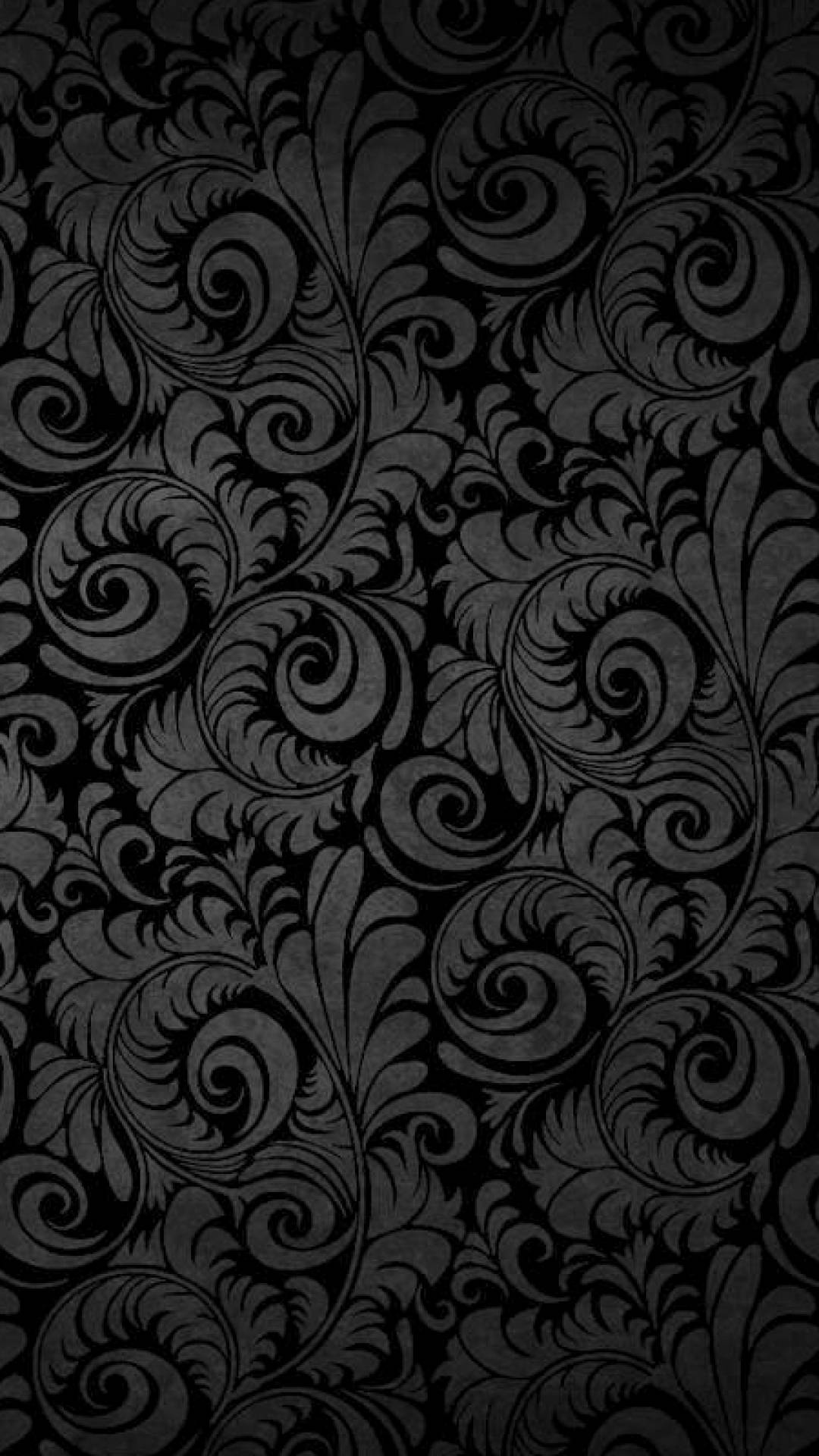 Plain Black iPhone Flowers Wallpaper