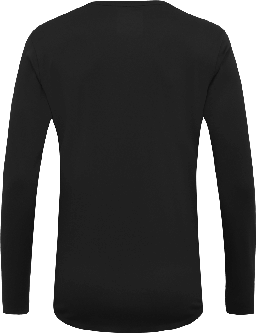 Plain Black Long Sleeve Shirt Rear View PNG