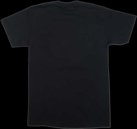 Plain Black T Shirt Back View PNG