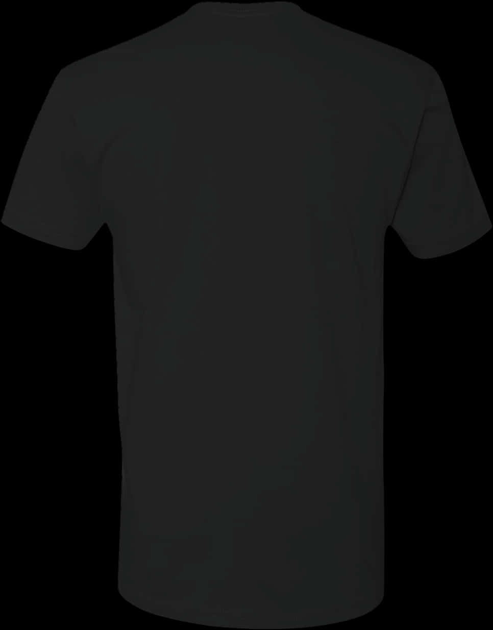 Plain Black T Shirt Back View PNG