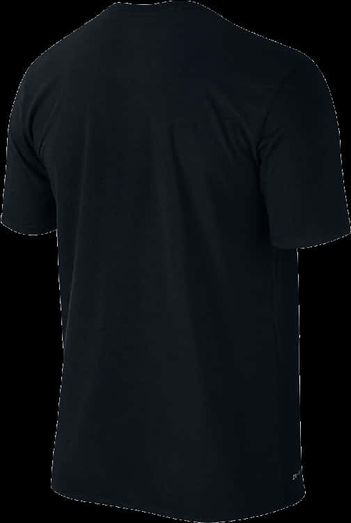 Plain Black T Shirt Rear View PNG