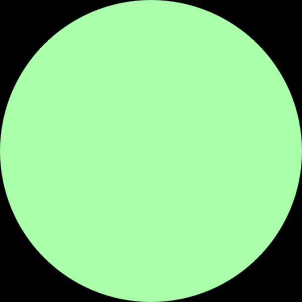 Plain Green Circle Black Background PNG