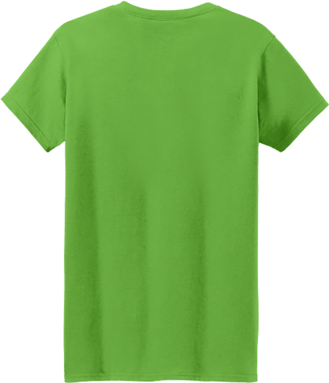 Plain Green T Shirt Back View PNG