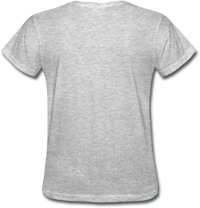 Plain Grey T Shirt Back View PNG