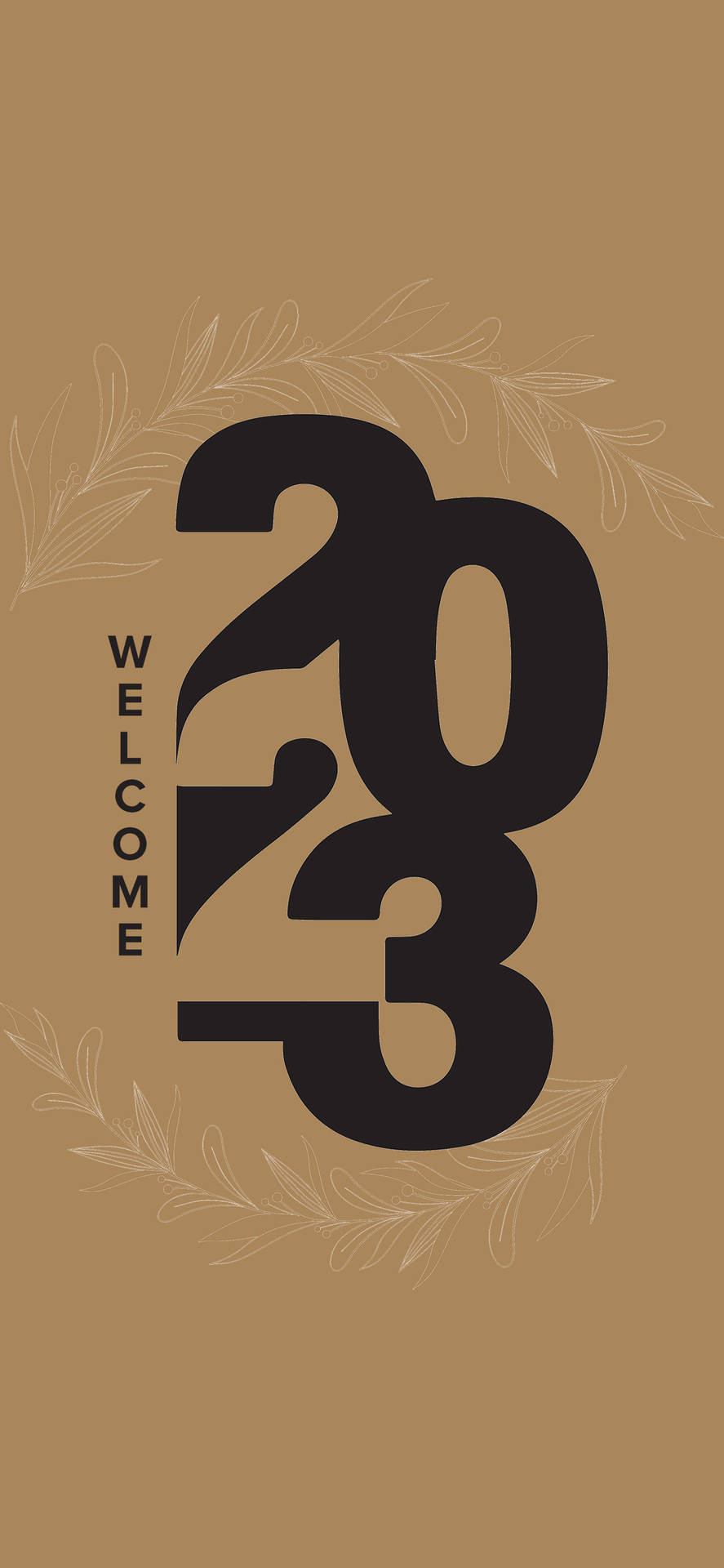 Plain Happy New Year 2023 Welcome Greeting Wallpaper