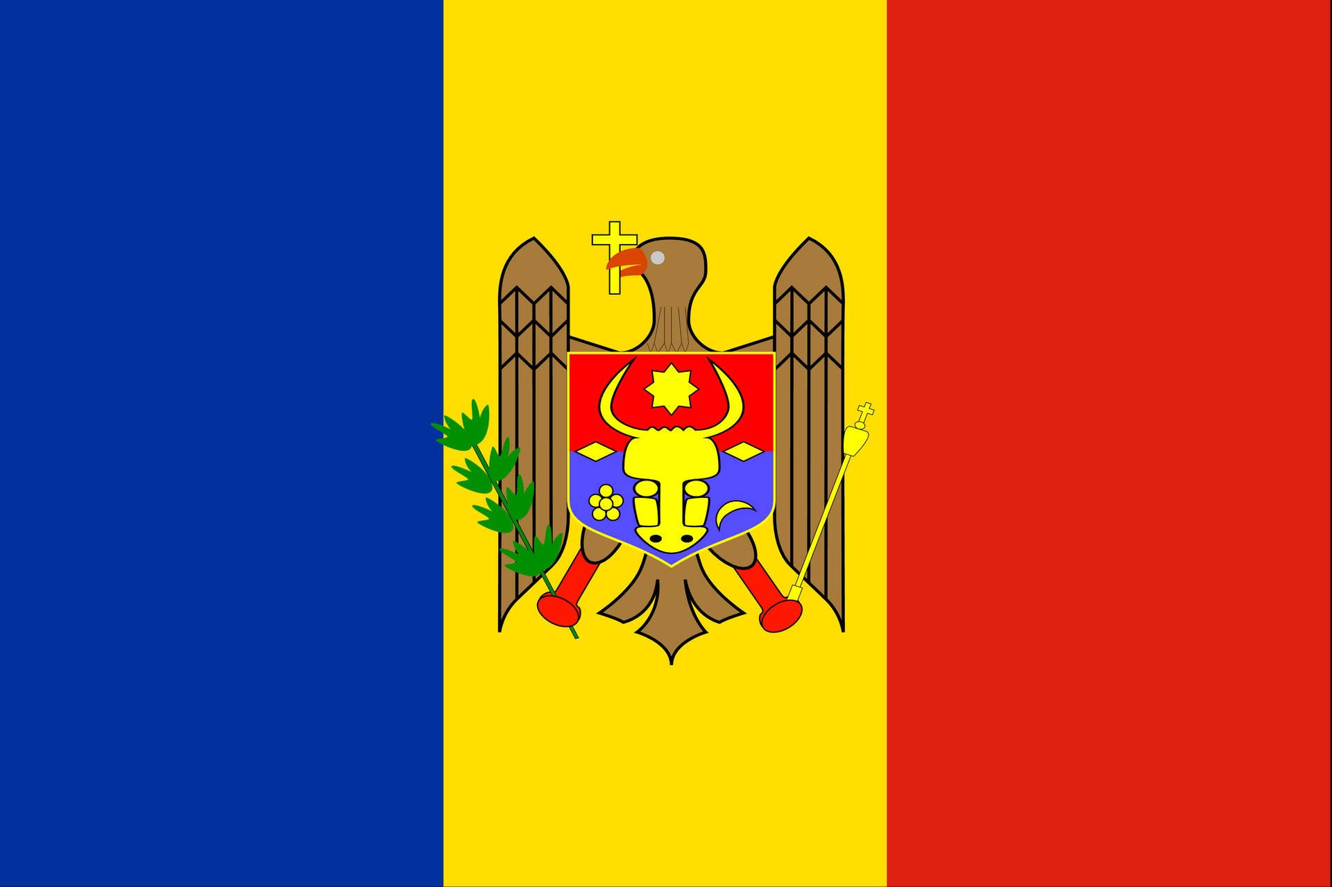 Plain Moldovas Flag Background