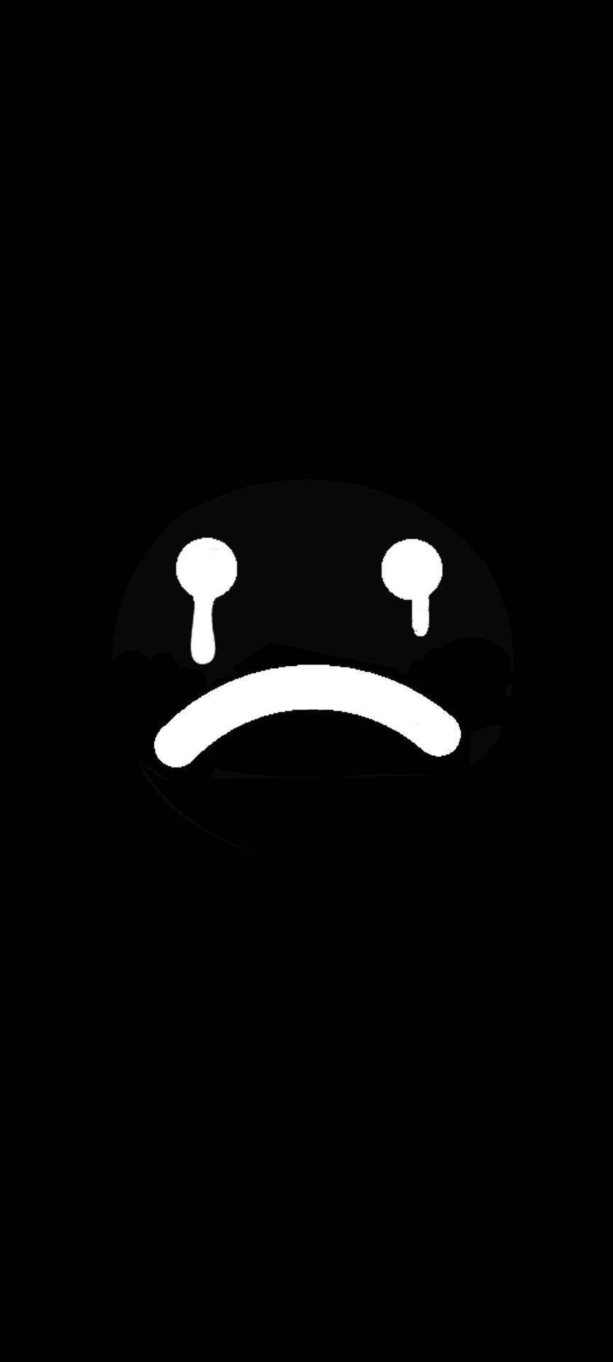 Plain Sad Boy Cartoon Emoji Art Wallpaper