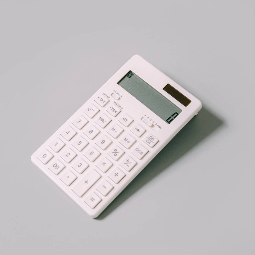 Plain White Calculator Background