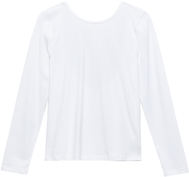 Plain White Long Sleeve Shirt PNG