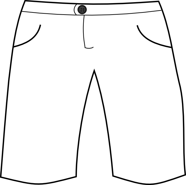 Plain White Shorts Vector Illustration PNG