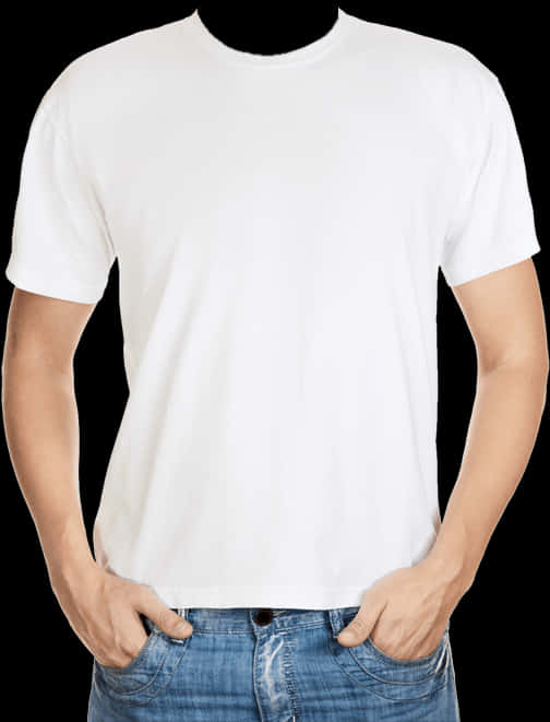 Plain White T Shirt Model PNG