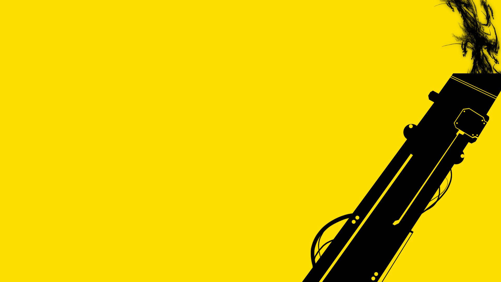 Plain Yellow And Black Gun Desktop