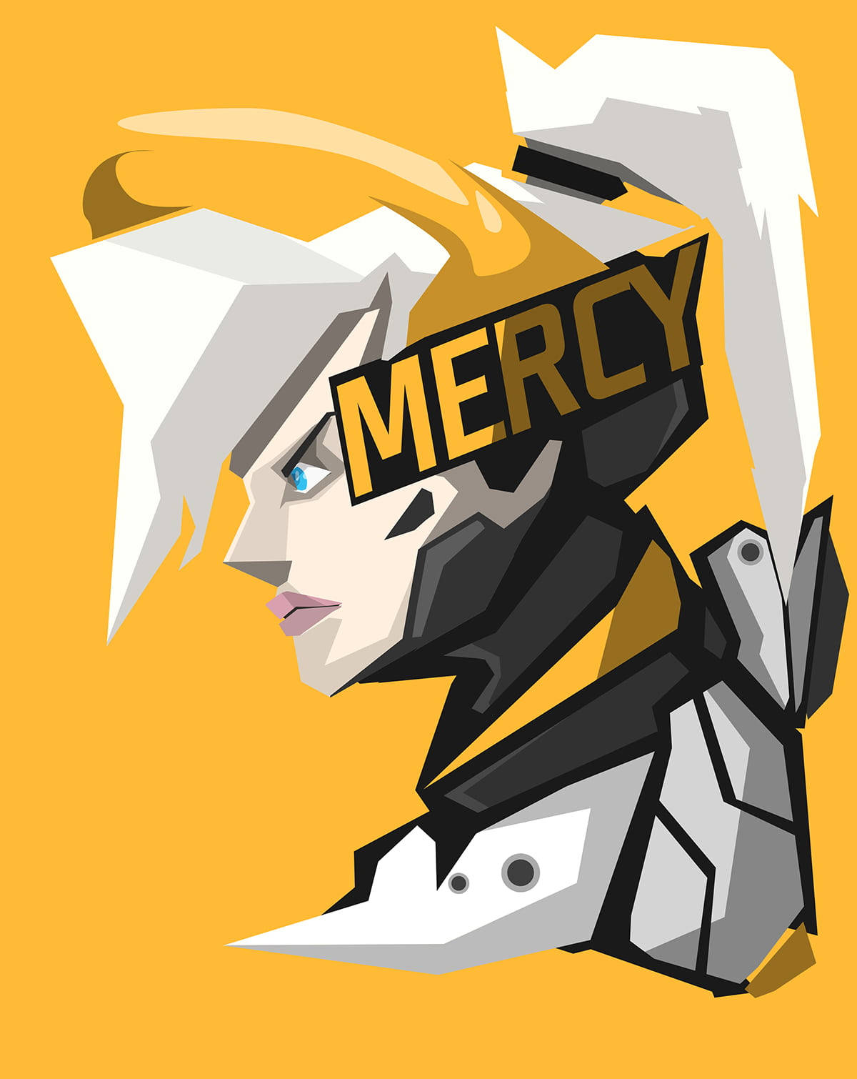 Plain Yellow Iphone Mercy Vector Art Wallpaper