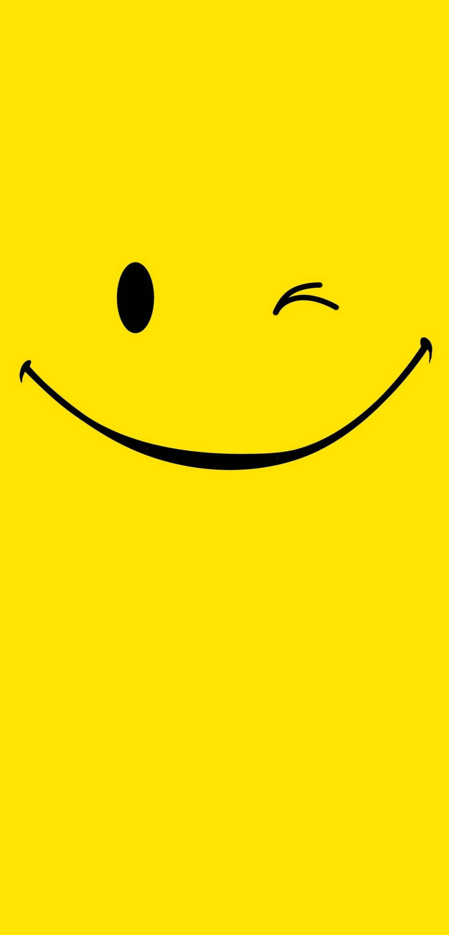 Fondode Pantalla Amarillo Liso Con Emoticono De Sonrisa Para Iphone. Fondo de pantalla