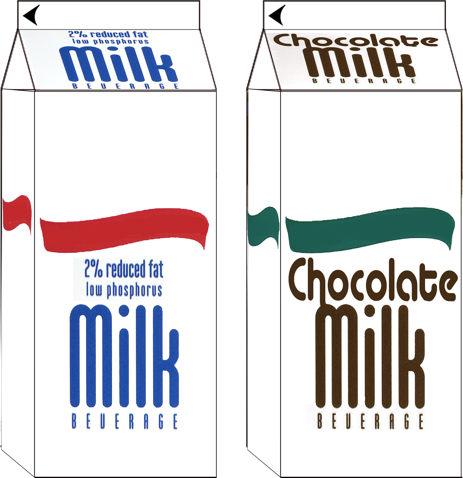 Plainand Chocolate Milk Cartons PNG
