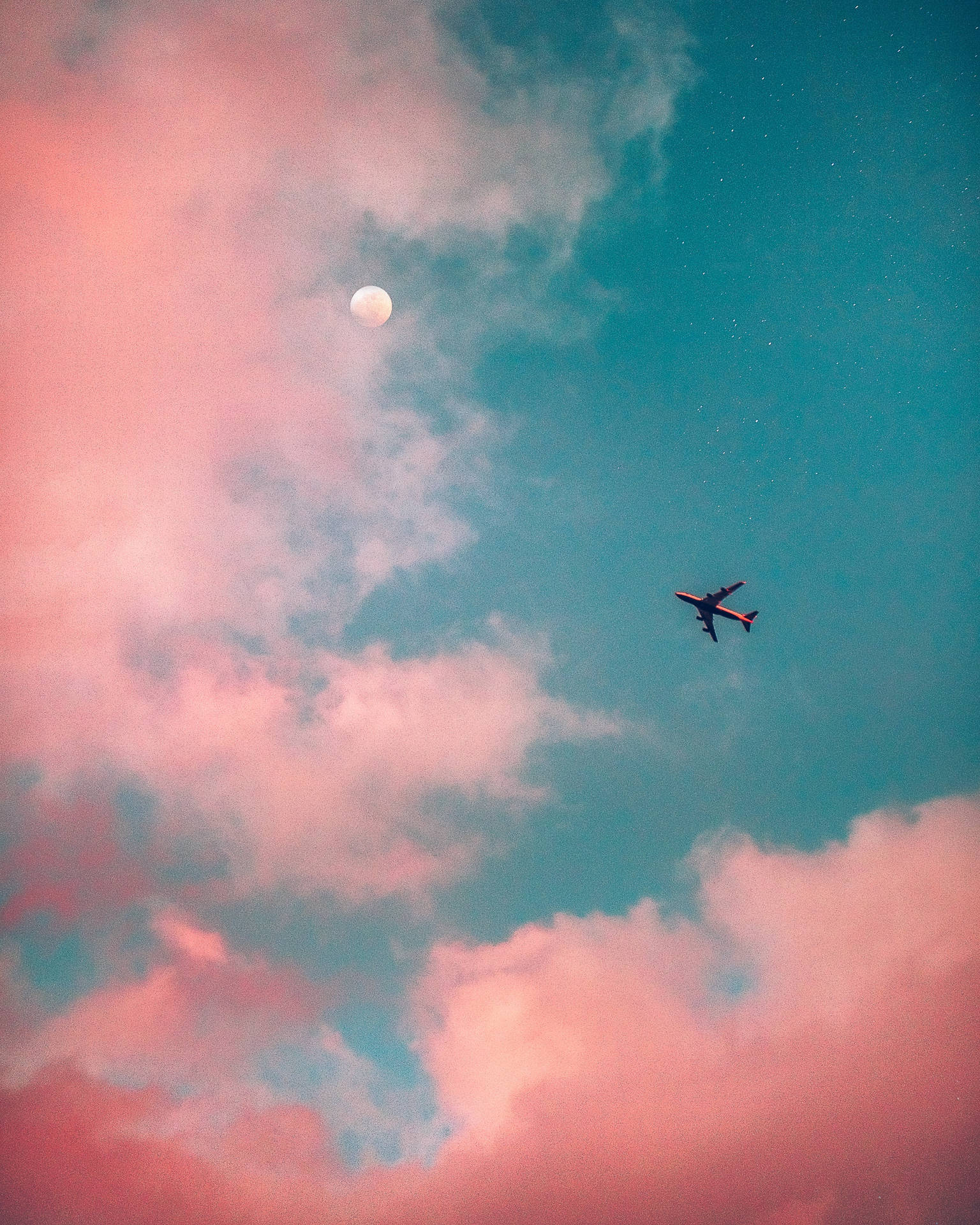 Plane Moon Cloud Iphone Background