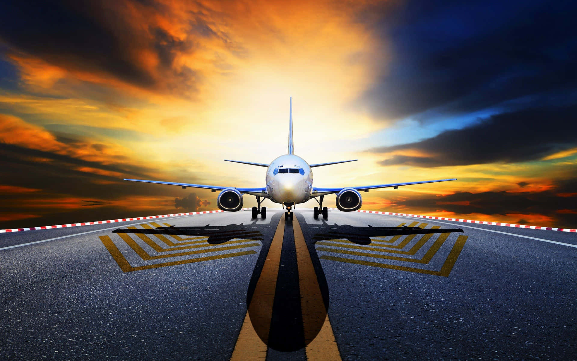 A Plane On The Runway Wallpaper