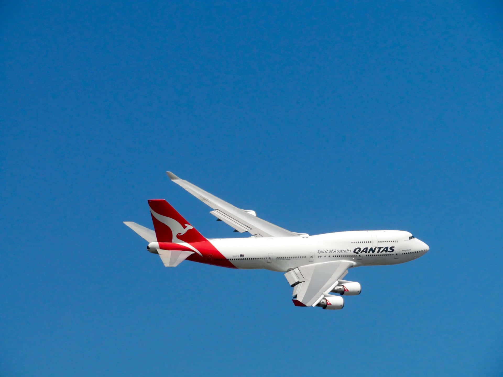 Flygplanfrån Qantas Airlines I 4k Ultra Hd. Wallpaper