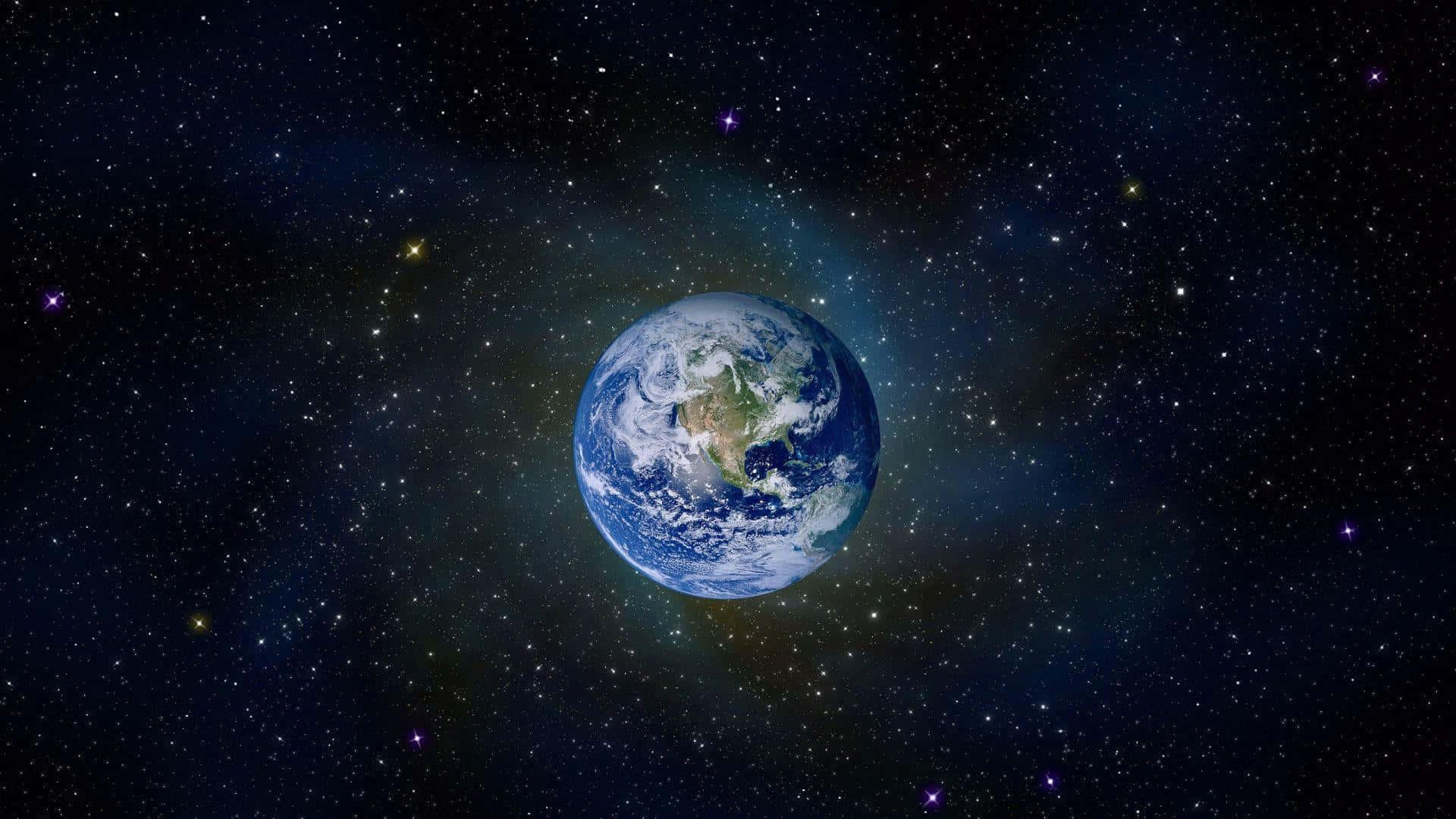 Planet Earth With The Stars Wallpaper