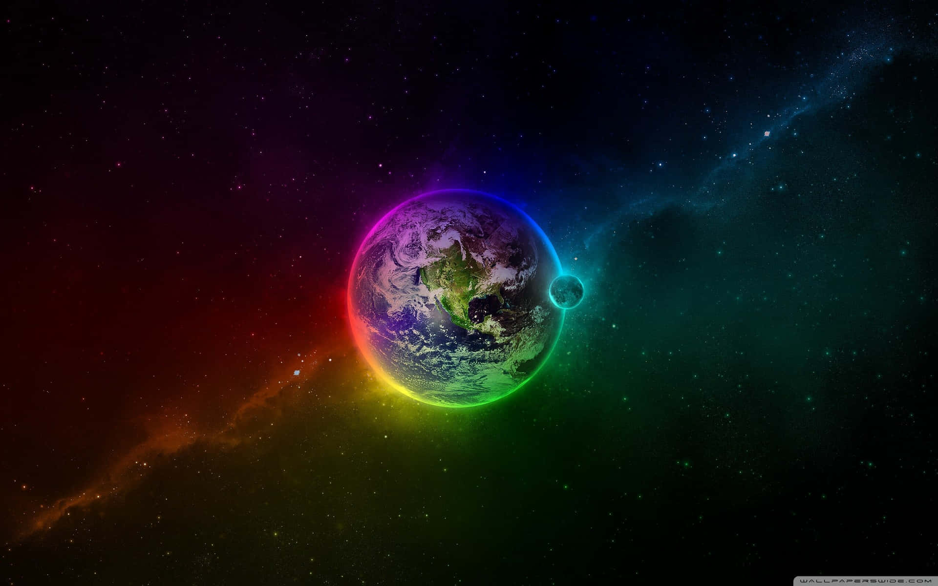 Rainbow Planet Earth Wallpaper